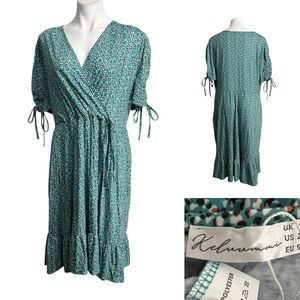 Keluummi dress Plus Size 22 faux wrap Wedding Guest short sleeve